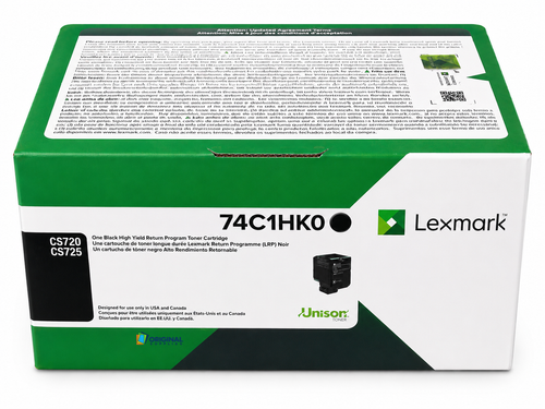 Original Lexmark High-Yield Laser Toner Set (74C1HC0, 74C1HK0, 74C1HM0, 74C1HY0) - Black, Cyan, Magenta, Yellow