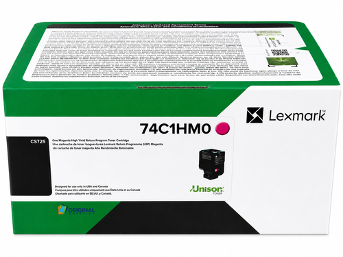 Original Lexmark High-Yield Laser Toner Set (74C1HC0, 74C1HK0, 74C1HM0, 74C1HY0) - Black, Cyan, Magenta, Yellow