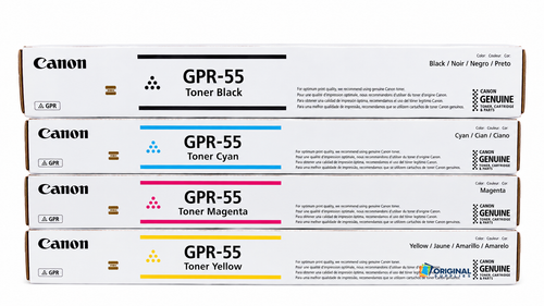 Original Canon GPR-55 Laser Toner Set (0481C003, 0482C003, 0483C003, 0484C003) - Black, Cyan, Magenta, Yellow