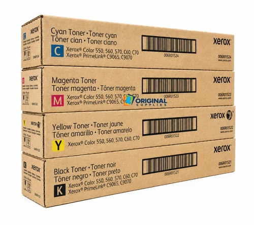 Original Xerox Color Laser Toner Set (006R01521, 006R01522, 006R01523, 006R01524) - Black, Cyan, Magenta, Yellow