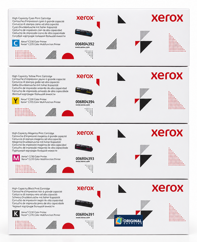 Original Xerox High-Yield Toner Set (006R04392, 006R04393, 006R04394, 006R04391) - Cyan, Magenta, Yellow, Black