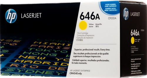 Original HP 646A Yellow LaserJet Toner Cartridge (CF032A)