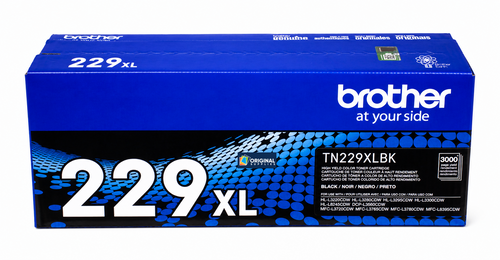 Original Brother TN229XL High-Yield Laser Toner Set (TN229XLBK, TN229XLC, TN229XLM, TN229XLY) - Black, Cyan, Magenta, Yellow