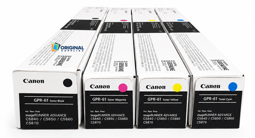 Original Canon GPR-61 Laser Toner Set (3763C003, 3764C003, 3765C003, 3766C003) - Black, Cyan, Magenta, Yellow