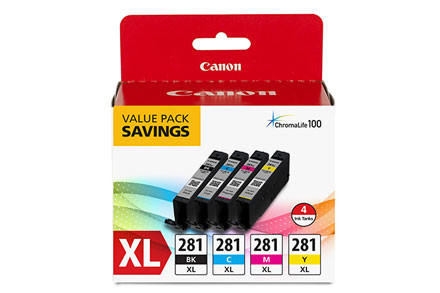 2037C005 | Canon CLI-281XL | Original Canon High-Yield Ink Cartridge Combo Pack - Black, Cyan, Magenta, Yellow
