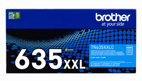Original Brother TN-635XXLC Cyan Super High-Yield Toner Cartridge