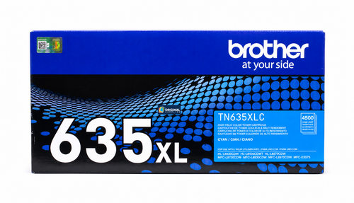 Original Brother TN-635XLC Cyan High-Yield Toner Cartridge