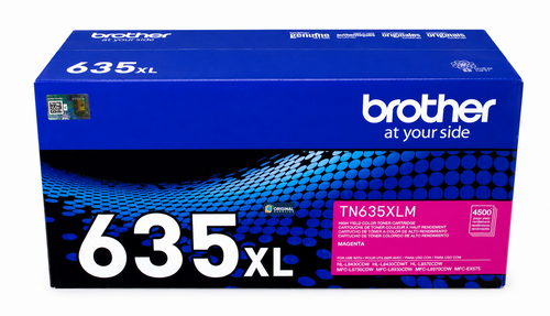 Original Brother TN635XL High-Yield Laser Toner Set (TN635XLBK, TN635XLC, TN635XLY, TN635XLM) - Black, Cyan, Yellow, Magenta