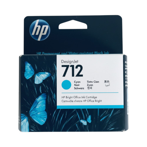 Original HP 712 Cyan Ink Cartridge, 29ml (3ED67A)