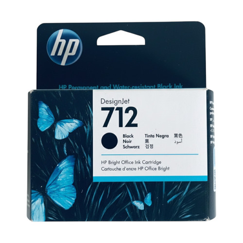Original HP 712 Black Ink Cartridge, 80ml (3ED71A)
