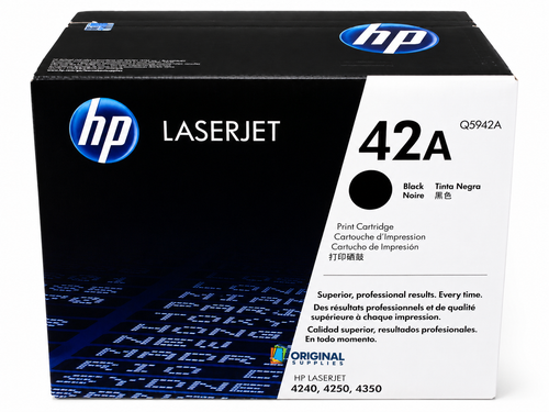 Original HP 42A Black LaserJet Toner Cartridge (Q5942A)