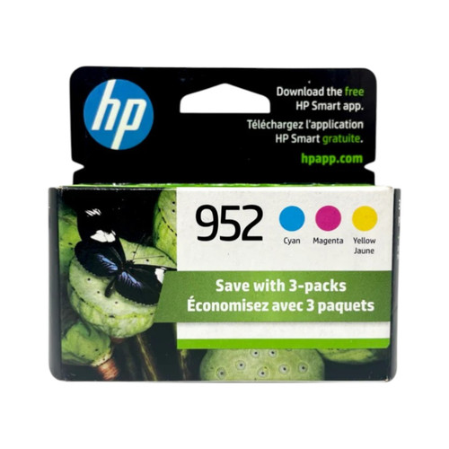 Original HP 952 3-Pack Cyan/Magenta/Yellow Ink Cartridges (N9K27AN)