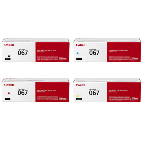 Original Canon 067 Toner Set (5102C001, 5101C001, 5100C001, 5099C001) - Black, Cyan, Magenta, Yellow