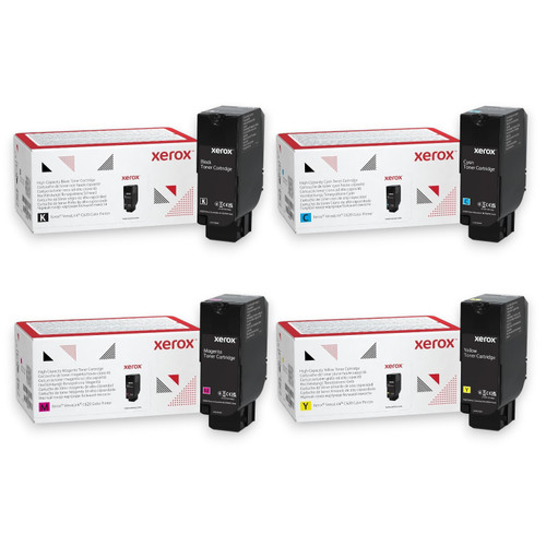 Original Xerox VersaLink C620 Laser Toner Set (006R04624, 006R04625, 006R04626, 006R04627) - Black, Cyan, Magenta, Yellow