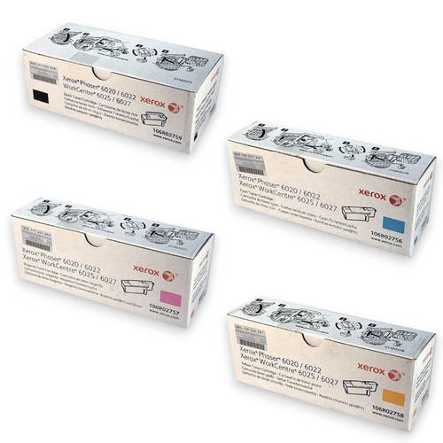 Original Xerox Phaser 6022 Toner Set (106R02759, 106R02756, 106R02757, 106R02758)