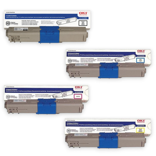 Original Okidata C330/C530dn Set (44469701, 44469702, 44469703, 44469801) - Black, Cyan, Magenta, Yellow