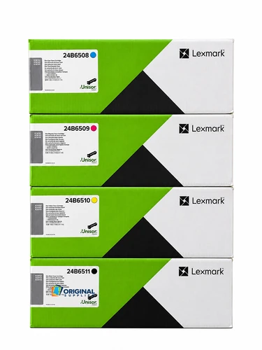 Original Lexmark Extra High-Yield Laser Toner Set (24B6508, 24B6509, 24B6510, 24B6511) - Black, Cyan, Magenta, Yellow