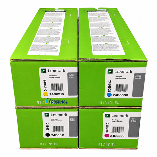Original Lexmark Extra High-Yield Laser Toner Set (24B6508, 24B6509, 24B6510, 24B6511) - Black, Cyan, Magenta, Yellow