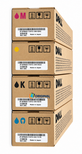 Original Dell 2130cn/2135cn High-Yield Toner Set (FM064, FM065, FM067, FM066)