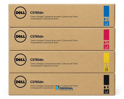Original Dell 5765dn High-Yield Toner Set (GHJ7J, T5P23, KDPKJ, 9MHWD)