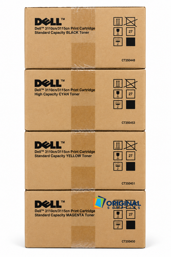 Original Dell 3110cn / 3115cn Standard Toner Set (PF028, RF012, MF790, NF555)