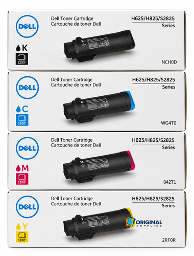 Original Dell H625/H825/S2825 Toner Set (NCH0D, WG4T0, 042T1, 2RF0R)