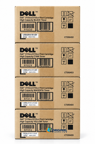 Original Dell 3110/3115 High-Yield Toner Set (PF030, PF029, RF013, NF556)