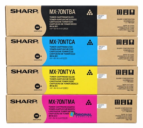 Original Sharp MX70 Toner Set (MX70NTBA, MX70NTCA, MX70NTMA, MX70NTYA)