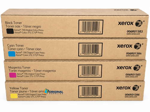 Original Xerox 700 Digital Color Press Toner Set (006R01383, 006R01384, 006R01385, 006R01386)