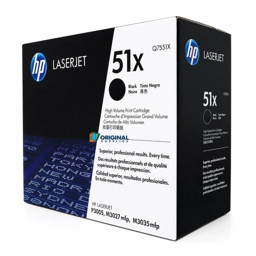 Original HP 51X Black High-Yield LaserJet Toner Cartridge (Q7551X)