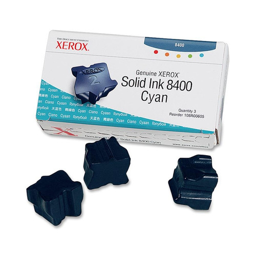 Original Xerox 108R00605 ColorStix Solid Ink for Phaser 8400 Series  Cyan