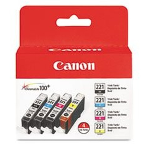 Original Canon CLI221 2946B004 4-Color Multipack Inkjet Cartridges
