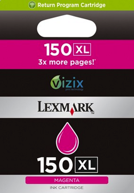 Original Lexmark 14N1616 #150XL Magenta High-Yield Return Program Ink Cartridge