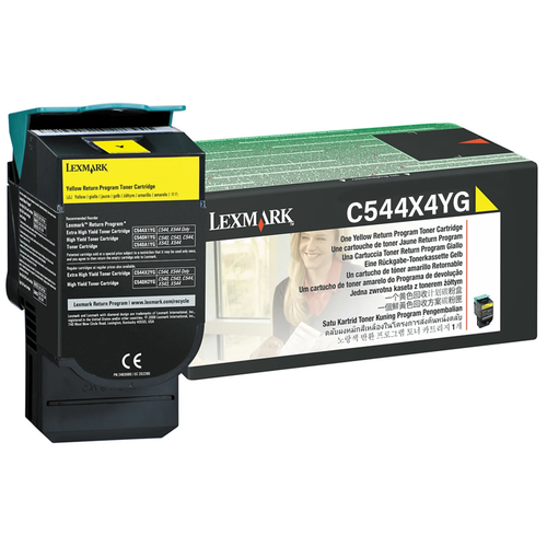 Original Lexmark C544X4YG C544 Return Yellow Extra High-Yield Toner Cartridge