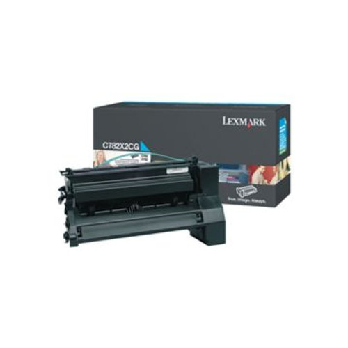 Original Lexmark Cyan Toner Cartridge  C782X2CG, Extra High Yield