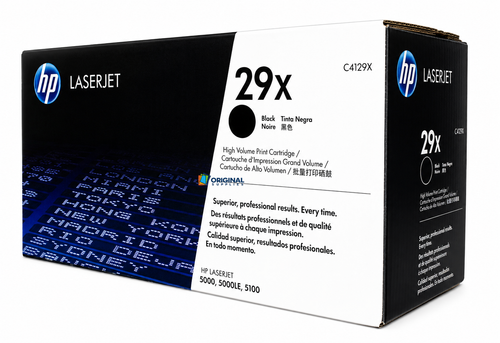 Original HP 29X Black High-Yield LaserJet Toner Cartridge (C4129X)