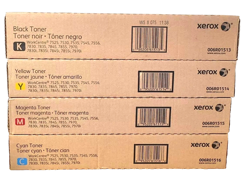 Original Xerox Laser Toner Set (006R01513, 006R01514, 006R01515, 006R01516) - Black, Cyan, Magenta, Yellow