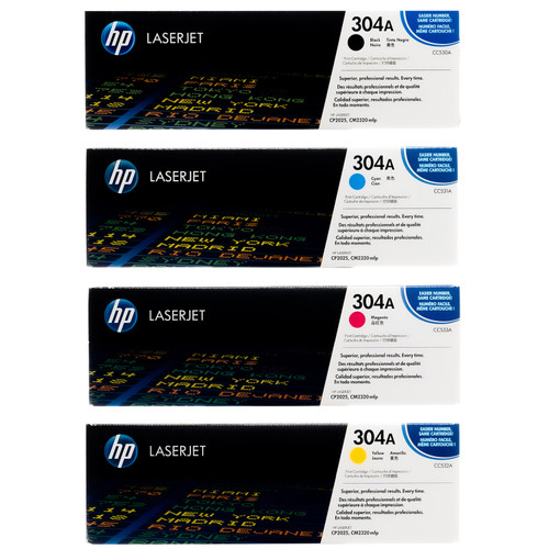 HP 304A SET | CC530A CC531A CC532A CC533A | Original HP Toner Cartridge - Black, Cyan, Yellow, Magenta