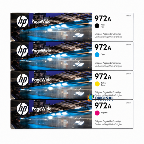 Original HP 972A Black, Cyan, Magenta, Yellow Ink Cartridge (HP 972A SET)