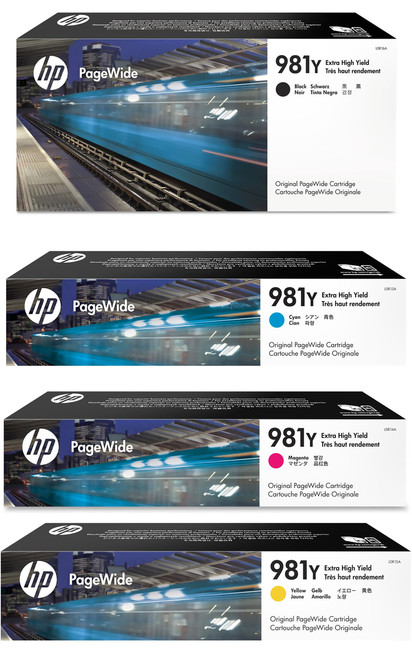 HP 981Y PageWide Original Ink Cartridges Set Black Cyan Magenta Yellow