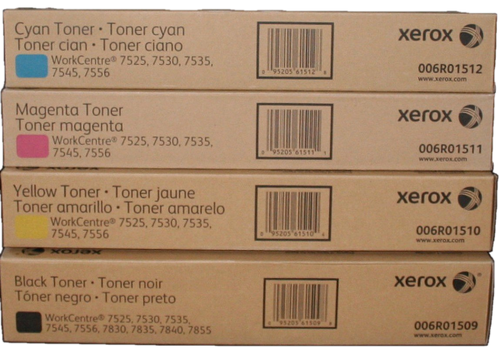 Xerox 7525 SET | 006R01512 006R01511 006R01510 006R01509 | Original Xerox Toner Cartridges – Black, Color