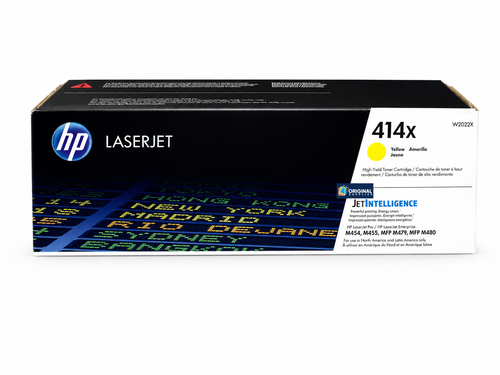 Original HP 414X Yellow High-Yield LaserJet Toner Cartridge (W2022X)