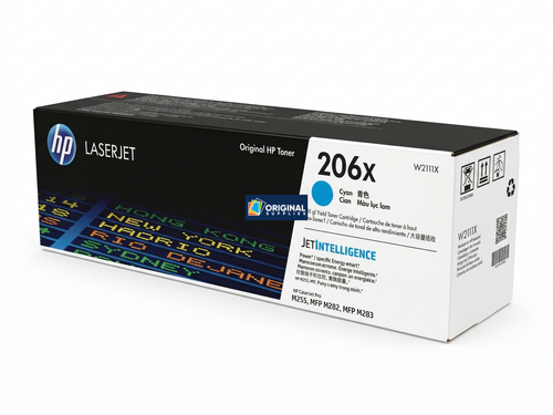 Original HP 206X Cyan High-Yield LaserJet Toner Cartridge (W2111X)