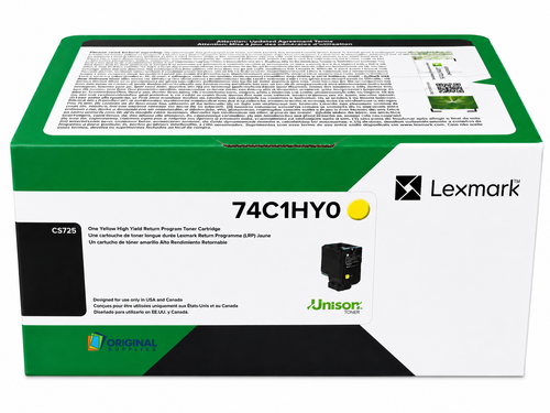 Original Lexmark 74C1HY0 Yellow Laser Toner Cartridge