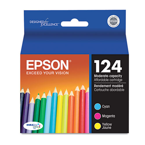 T124520-S | Epson® 124 | Original Epson® DURABrite Ultra® Ink Cartridge - Cyan, Magenta, Yellow