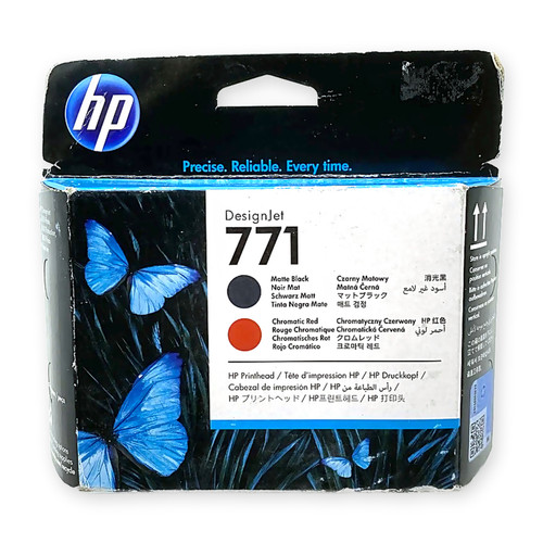 Original HP 771 Chromatic Red, Matte Black Ink Cartridge (CE017A)