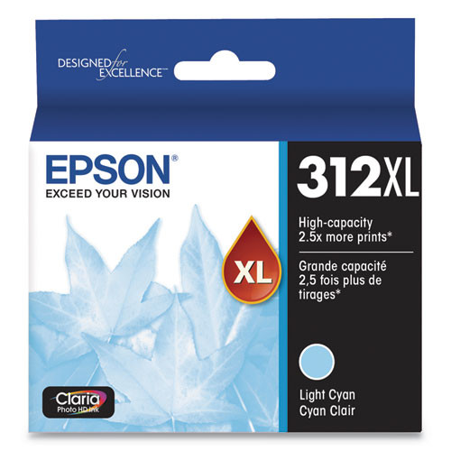 T312XL520-S | Epson® 312XL | Original Epson® Claria® High-Yield Ink Cartridge - Light Cyan