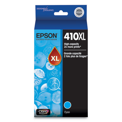 T410XL220-S | Epson® 410XL | Original Epson® Claria® High-Yield Ink Cartridge - Cyan