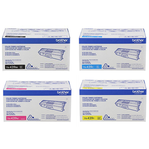 TN-439 Set | Original Brother Ultra High-Yield Toner Cartridges – Black, Cyan, Magenta, Yellow