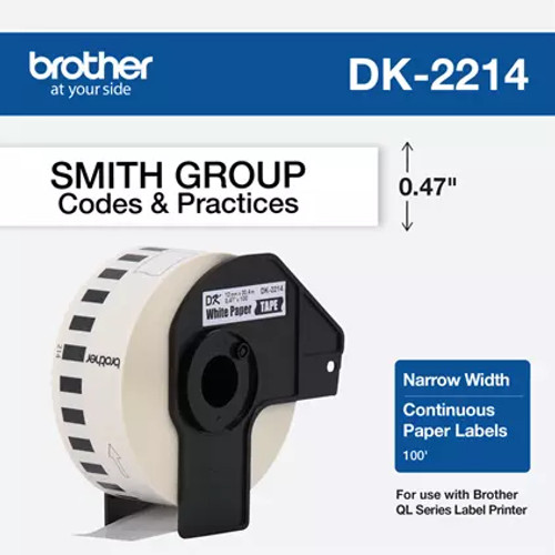 DK-2214 | Original Brother Continuous Length Paper Label Tape - Black on White